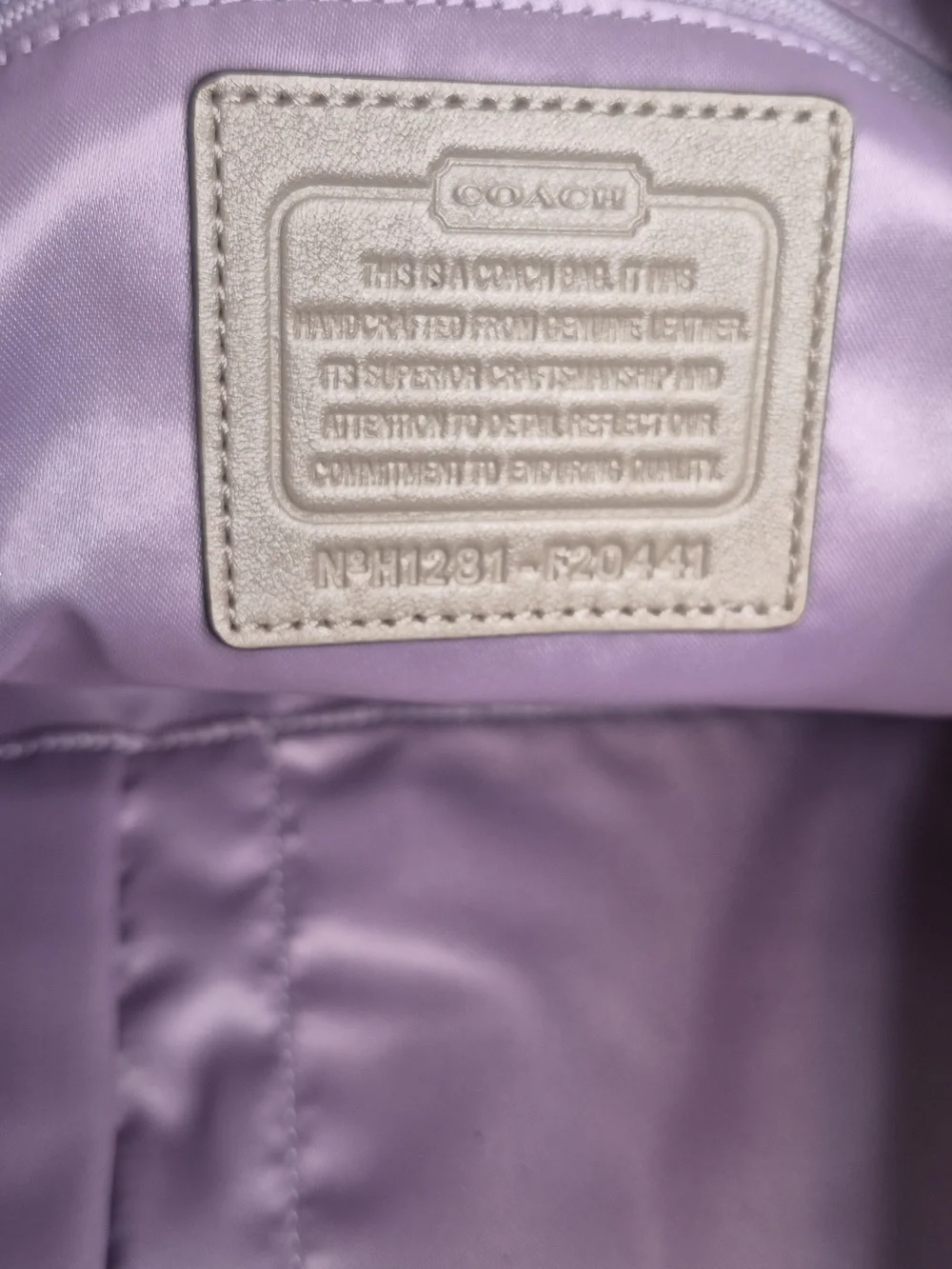 Coach Poppy Shimmery Champagne Tote Bag with Heart Charm (NWT)